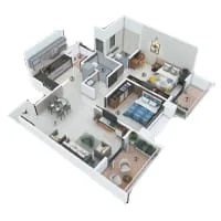 Audumbar Bliss Akurdi 2 BHK Floor Plan Image